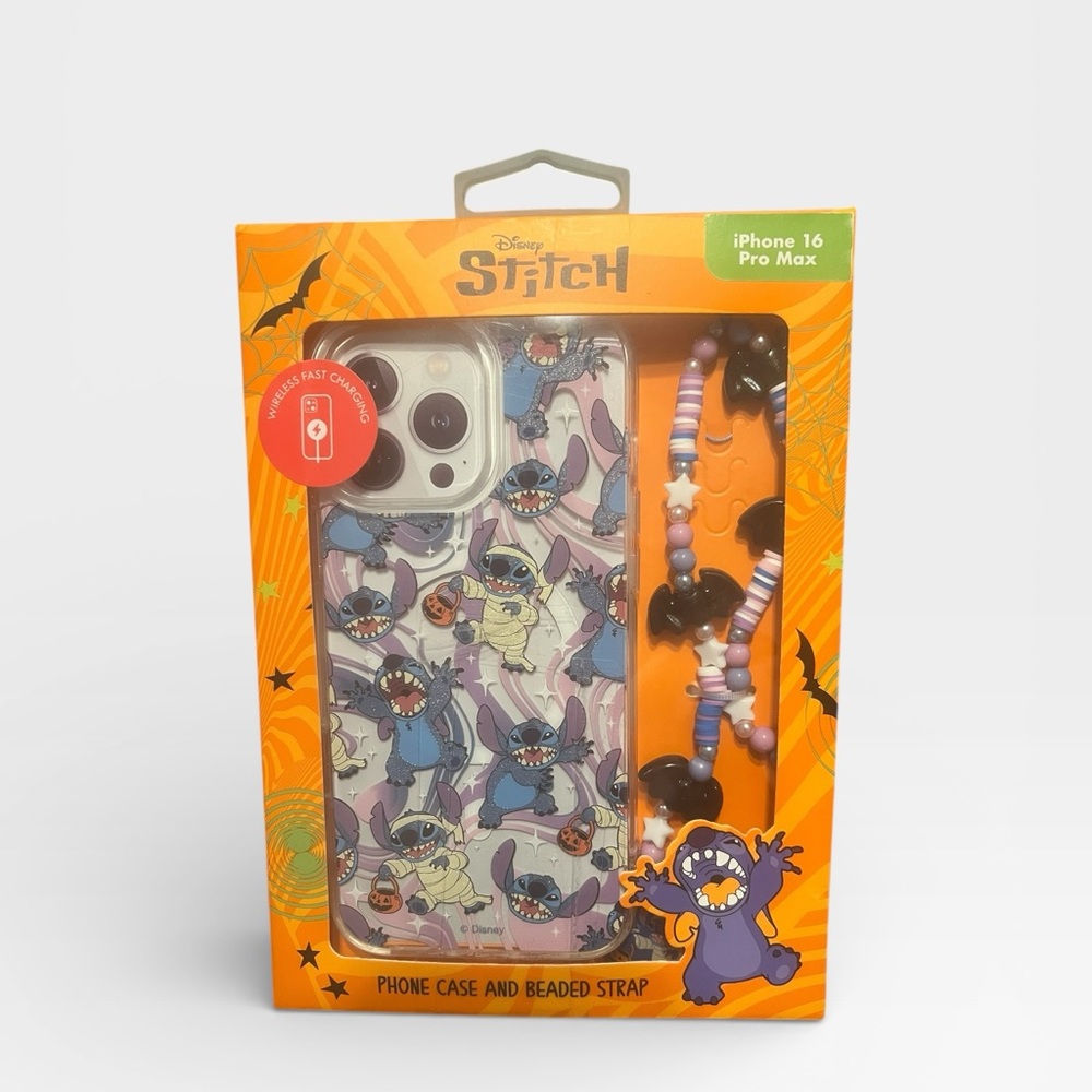 Disney Stitch Halloween Skinnydip iPhone 16 Pro Max‎ Case Beaded Strap NIP